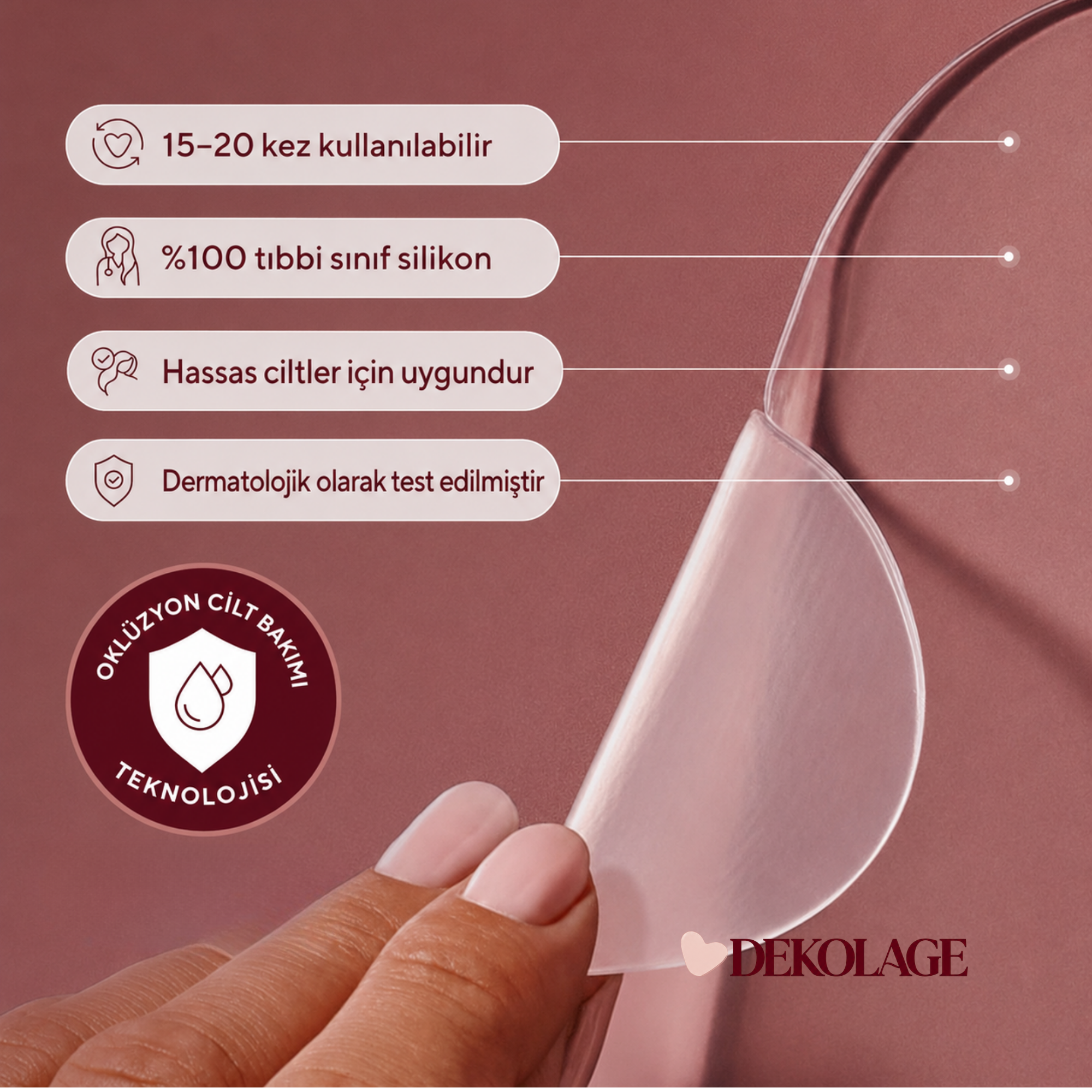Dekolage™  Dekolte Çizgileri Karşıtı Silikon Bakım Pedi
